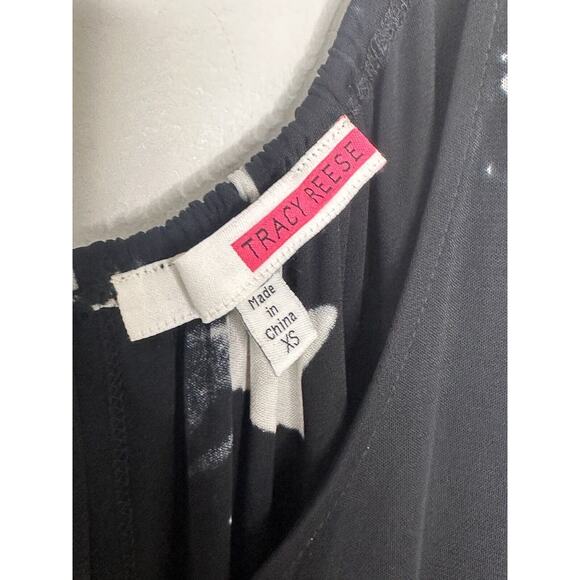 Tracy Reese Women Black Marble Sleeveless Faux Wrap Casual Dress Sz XS - Picture 4 of 7
